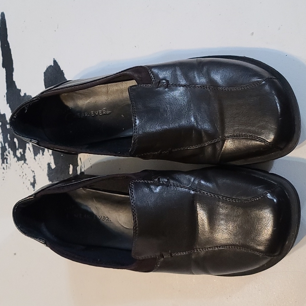 Wearever Women's Black Faux Leather? Slip-on Comfort‎ Shoes Size 8-8.5? GUC READ